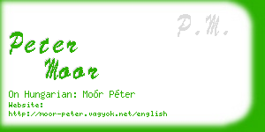 peter moor business card